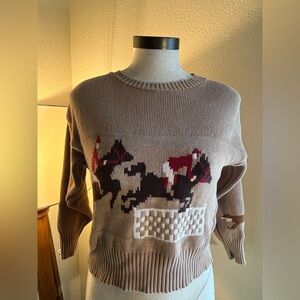 VINTAGE RARE equestrian women’s sweater size XS 🎩 🏇🏇🏇🏇🦊🦊🏇🏇 OLD MONEY VIBES 🎩🦊🏇